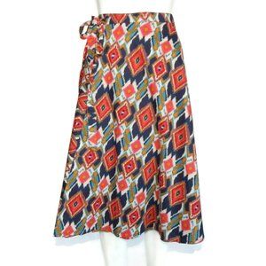 MARTINEA DREAM BEAUTIFUL INDIAN WRAP SKIRT SOUTHWESTERN AZTEC RED BLUE - 677